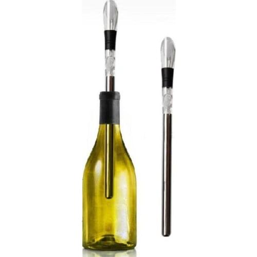 Wine chillers stick Stainless Steel Bottle Coolers Chill Wine Chill cool Stick Rod with Wine Pourer LX8789