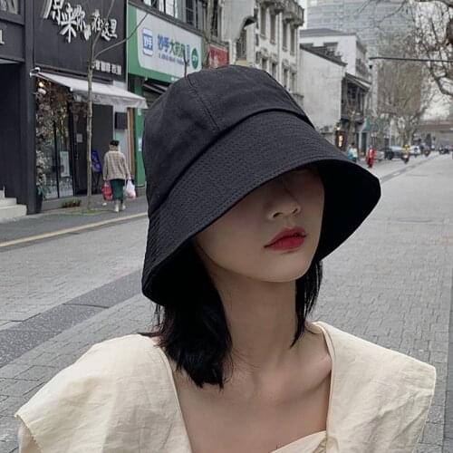 New Summer Foldable Bucket Hat Women Outdoor Sunscreen Cotton Fishing Hunting Cap Men and Woman Hat Unisex Fishermans hats