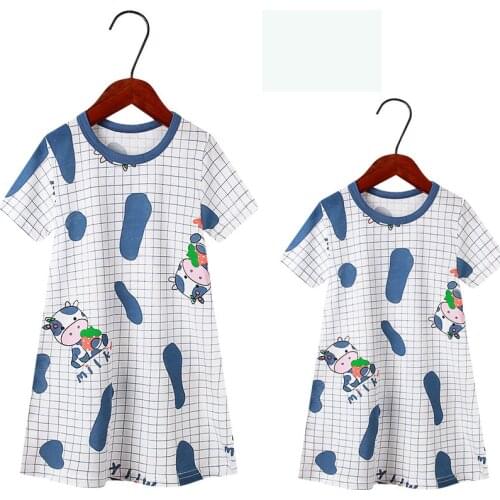Mom Daughter Dress Girls Sleepwear Kids Pajamas Family Matching Mommy and Me Dresses Women Nightwear Mother Daughter Nightgowns