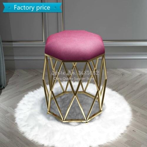 Luxury Nordic Golden Macaron Color Dressing Stool Change Shoes Small Pink Sofa Stools & Ottomans Living Room Furniture
