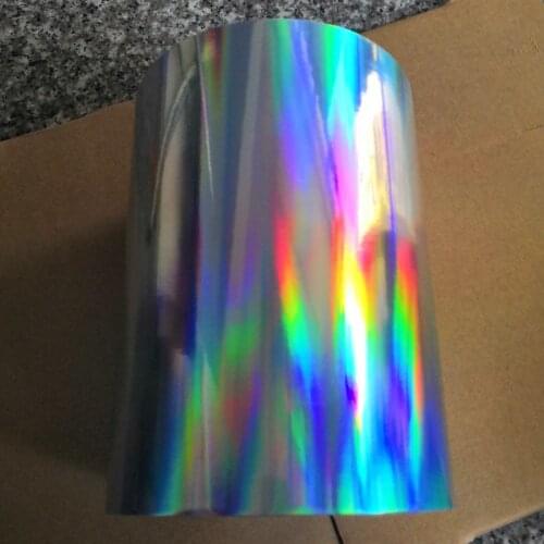 Self-adhesive Sticker plain rainbow holographic PP smooth Film 21cm x 50m in roll