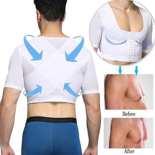 Chest Gynecomastia Shaper Mens Slimming Corset Adjustable Boobs Control Back Posture Slim Shapewear Men Body Shapers