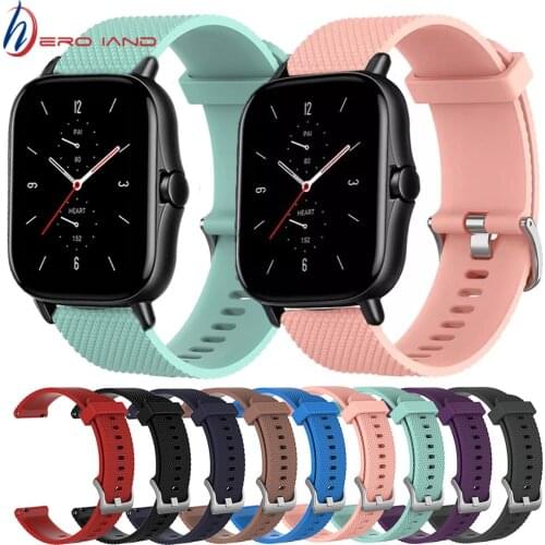 20mm watch Strap for Amazfit GTS 2 mini Bip strap Wearable Silicone Wrist Watch Band Bracelet Huami Amazfit Bit GTR 42mm GTS 2