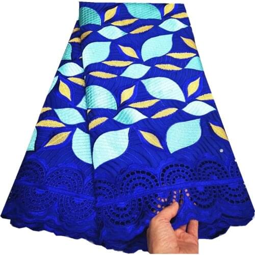 SJ Lace High Quality 100% Cotton Embroidery Dry Lace Fabric Swiss Voile Lace In Switzerland 2021 New African Lace Fabric y3-16