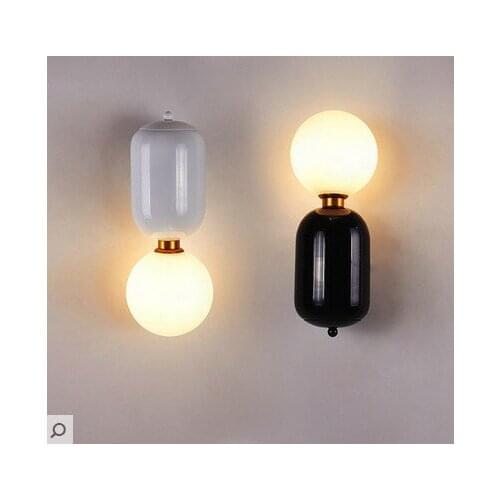 Modern Glass Ball Bedroom Bedside Wall Lamp E27 Holder 110-240v Indoor Table Lamp Foyer Decorative Lights deco maison