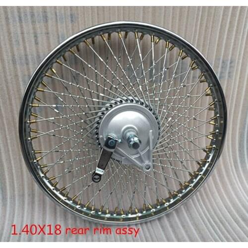 CG125 XF125 ZJ125 Motorcycle Wheel Hub Assy 72 spokes 18" Motorbike Scooter Front Rear Aluminum Alloy Rims