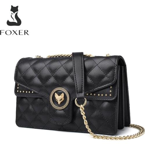 FOXER Diamond Crossbody Bags Womens Shoulder Bags Lady Casual Fashion Mini Cross Body Purse All-Match Messenger Bag for Female
