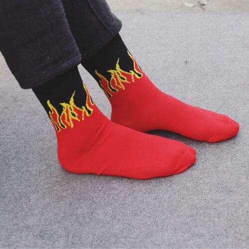 Fire Pattern Warm Socks Unisex Professional Outdoor Mount Sports Road Bike Socks Running Hiking Basketball Sport Socks
