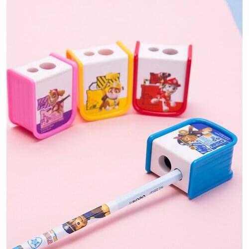 Paw Patrol Pencil Sharpener Stationery Cartoon Two-hole Pencil Sharpener Childrens Stationery Gift Random Color School Supplies