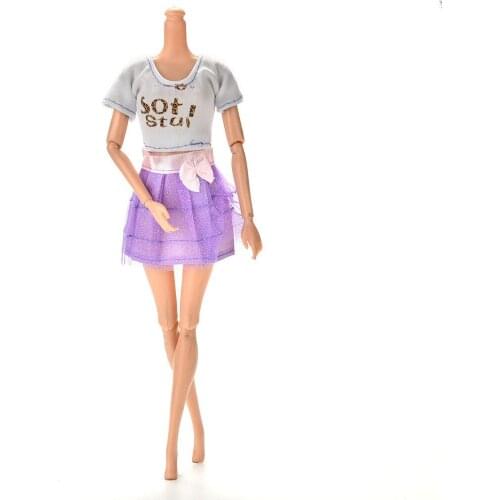 Crop Top Skirts Suit Set Bowknot Party Gown Skirts For Barbie Doll Best Gift Toys Doll Accessorises Fashion New Handmade