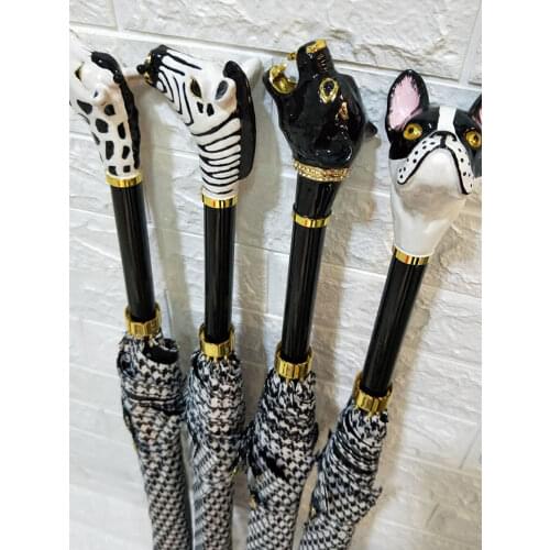 Creative Large Sun Umbrella Windproof Cat Dog Head Kids Umbrella for Girl Rain Women Cute Semi-automatic Umbrellas Paraplu SY320