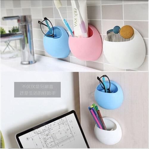 1pc Bathroom Accessories Useful Plastic Home Bathroom Toothbrush Holder Wall Mount Holder Sucker Suction Cups Organizer
