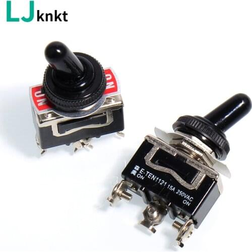 1PCS Small toggle switch heavy duty waterproof cover circuit button three feet two gears 1121 on on