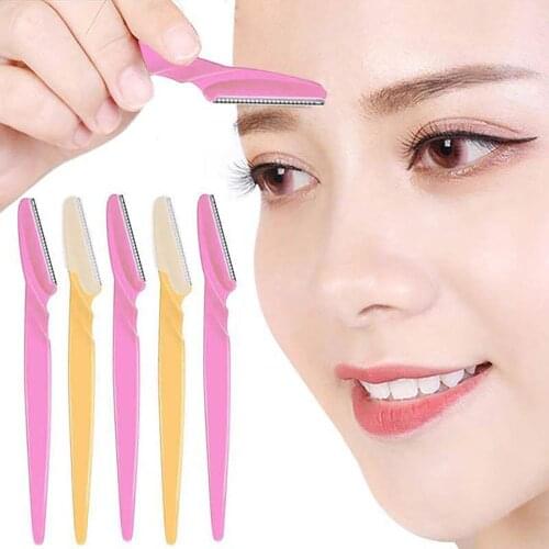 10pcs Eyebrow Trimmer Portable Eye Brow Razor Shaper Facial Hair Remover Cutter Shaver Scissors Eyebrow Shaping Tool Face Makeup