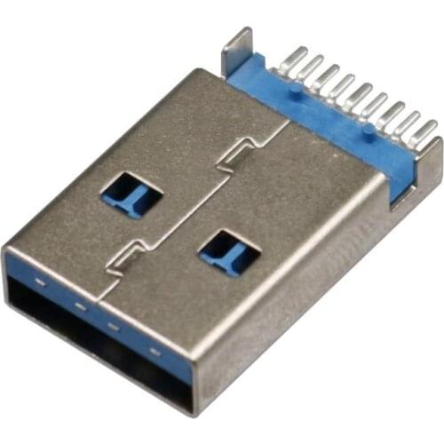 10Pcs USB 3.0 Type A Male 9 Parallel Horizontal Pin SMT SMD PCB Solder Connector Plug