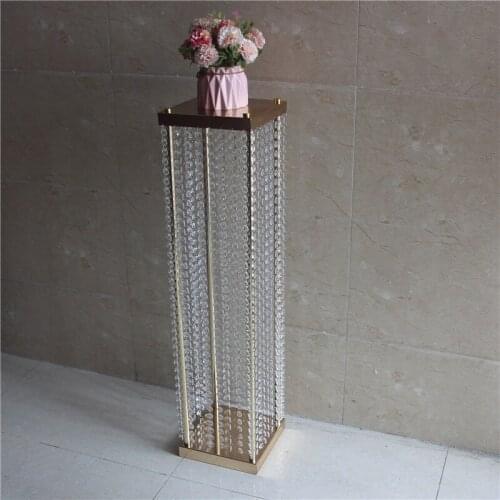 120CM Tall Fashion Wedding Decoration Road Cited Flower Stand with Acrylic Beads Strings for Party Event Table and Aisle Runner