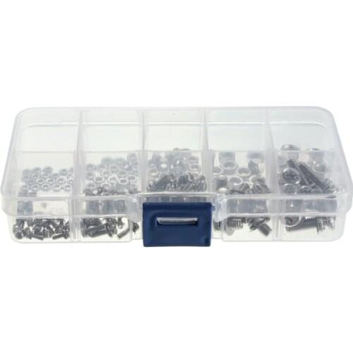 160pcs M2 M2.5 M3 M4 M5 Steel Screws SEM Phillips Pan Head Nuts Assortment Kit