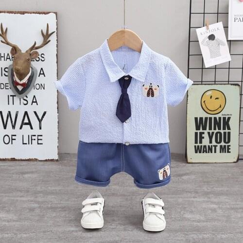 Baby Boys Clothes Sets Cute Summer Sets Newborn Girls Boys Clothes Casual T Shirt With Tie Pants 2 Pcs 2020 New For 1 2 3 4 Year