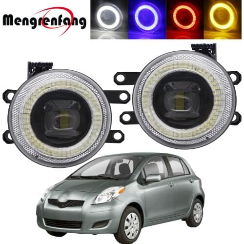2in1 Function Car Left + Right Fog Light Assembly LED Angel Eye Daytime Running Lamp 30W 8000LM 12V For Toyota Yaris 2006-2013