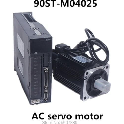90ST-M04025 AC Servo Motor Kit 1KW 220V Servo Motor 3000rpm 4N.m Single Phase Motor With Matched Drive 3M Encoder Cable