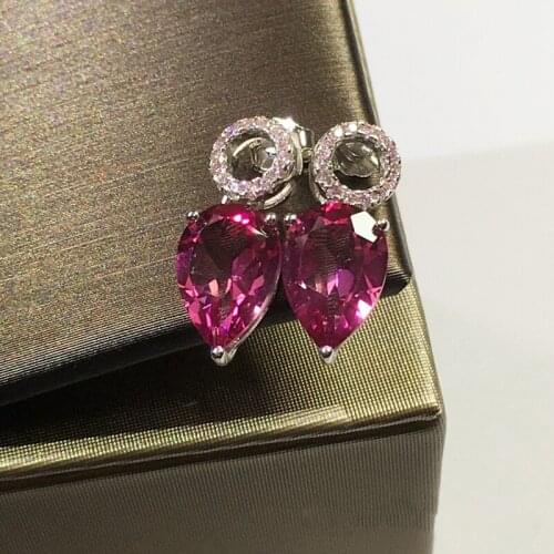 Baceda eliminate negative energy and grief control emotions rebuild determination Pink Topaz Earring with Gift Box