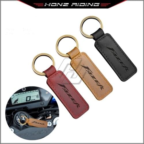 For Yamaha Fazer 250 8 FZ6 FZ8 FZ1 FZS600 Motorcycle Cowhide Keychain Key Ring