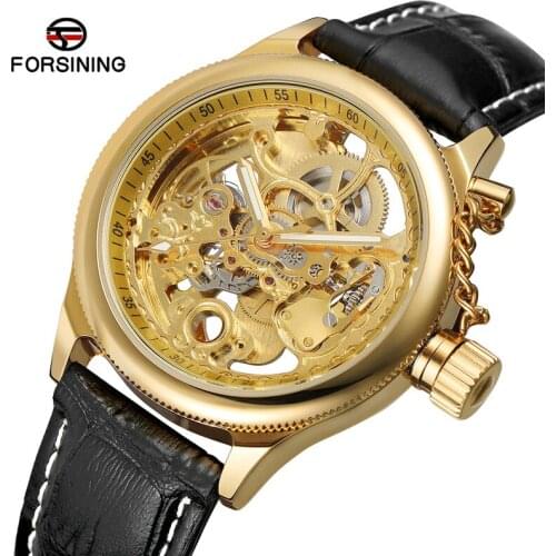FORSINING Automatic Mechanical Man Wristwatch Military Army Sport Male Clock Top Brand Luxury Skeleton Waterproof Men Watch 020