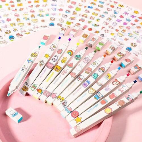 6pcs/set Morandi Color Fluorescent Marker Pen Double Point Stationery School Supplies Office Kids By Kevin&sasa Crafts