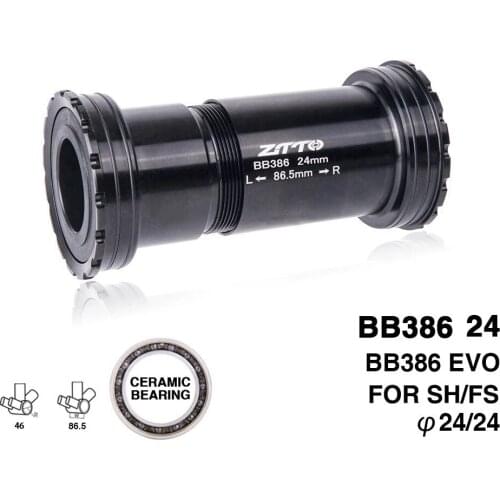 Road Bike BB386 CERAMIC 24 EVO Threaded Lock Press Fit Bottom Bracket for 386 Frame to 24mm Crankset Quality Center Adapter