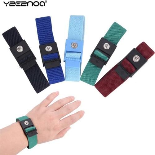 Electrostatic ESD Discharge Cable Band Wrist Strap Adjustable Anti Static Cordless Bracelet Color Random