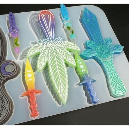 Keychain Resin Mold Swords Weapons Silicone Mold Dagger Epoxy Casting Mold for Jewelry Casting Decoration Craft Making