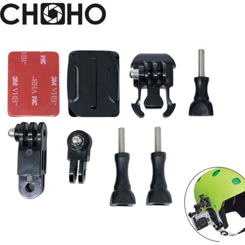 Helmet Curved Adhesive 3M Sticker 3-Way Arm Buckle Mount Kit accessories For GoPro Hero 9 8 7 6 SJCAM Xiaomi YI 4K SJCAM Go Hro