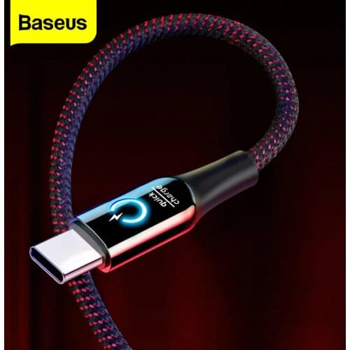 Baseus 3A Smart Power Off USB Type C Cable Qick Charge Type-c Cable For Samsung S10 S9 S8 Plus Oneplus 6t 6 5t USB C USB-C Cable