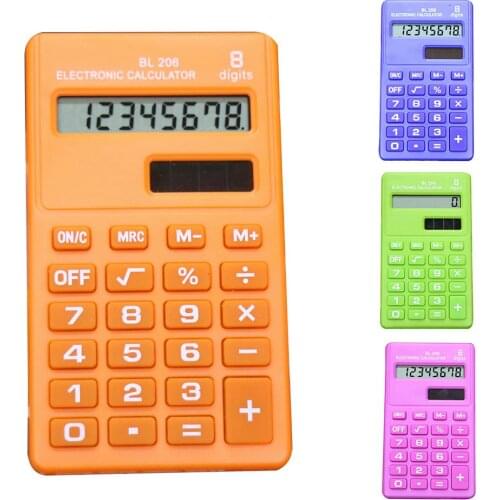 Candy Color 8 Digits Pocket Mini Electronic Calculator Students Office Supplies