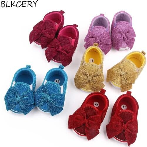 Newborn Baby Girl Shoes 1 Year Fashion Brand Big Bows Footwear Toddler No-slip Loafers Infant for Walking Crib Shoes Doll Gifts