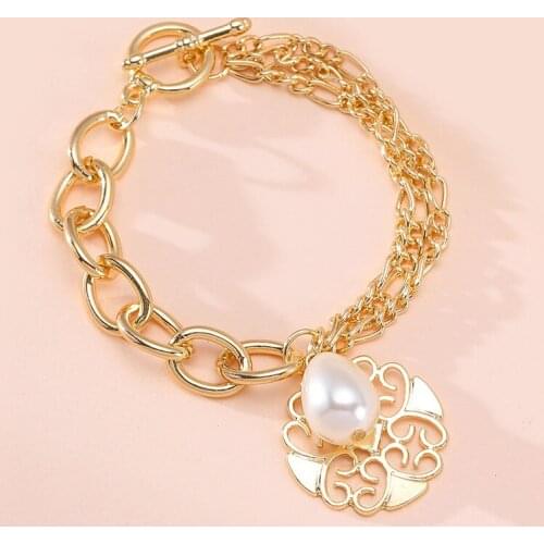 ORNAPEADIA Fashion Adjustable Gold Bracelet for Women Female Pearl Jewelry Bracelet Wholesale Egirl Luxury Jewelry
