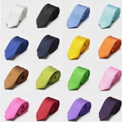 HOOYI Men Neck Tie Fashion Solid color Necktie Slim Ties Business Party Gift