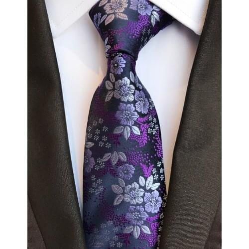 8cm Fashion Men Floral Tie Elegant Embroidered Flowers Necktie for Banquet Wedding