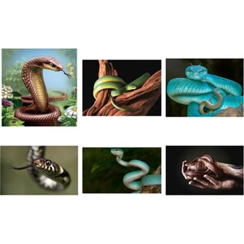 Full Drill DIY Diamond Painting Scary Snake Animal Series Embroidery Cross Stitch Handmade Craft Home Decoration JX505