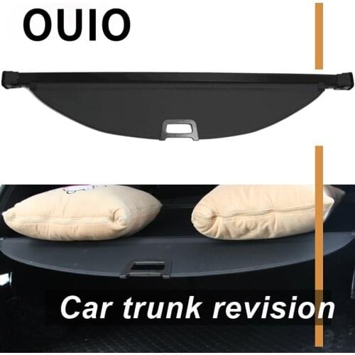 OUIO 1Set Car Rear Trunk Cargo Cover Auto For Hyundai Santa Fe 2013 2014 2015 2016 Black Security Shield Shade Auto accessories