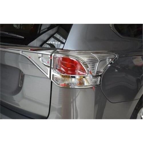For Mitsubishi Outlander 2013 2014 ABS Chrome Rear Tail Light Lamp Cover Trims Frame Trims Backup Light Covers Lamp Hood Styling