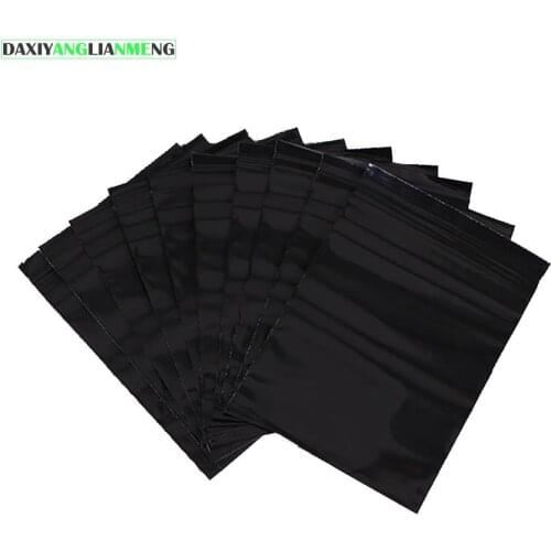 Custom new 100pcs/lot PE plastic black Zipper lock reclosable valve Packing bags