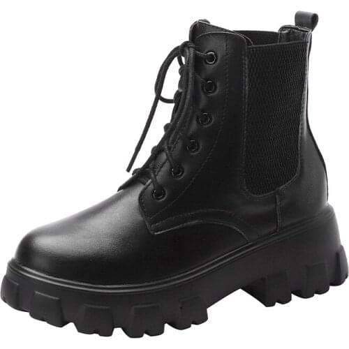 New Popular Fashion Autumn Winter Leather Snow Boots Women Shoes Warm Vintage Classic Military Female Motorcycle Booties