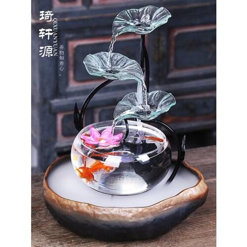 New Chinese style Fountain landscape Circulating water Small fish tank atomizer Zen garden water fountains home decoration