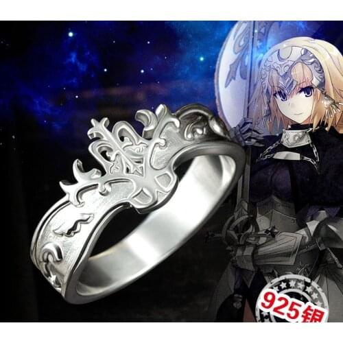 Anime Fate Grand Order Saber Jeanne d'Arc (Alter) Crown Concept 925 Sterling Silver Ring 60mm Gift