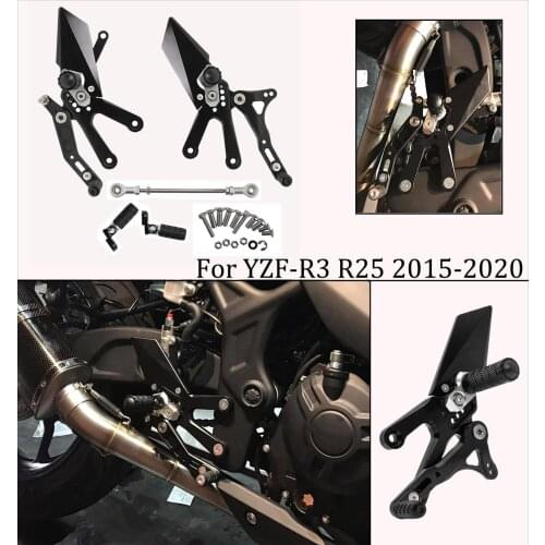 Ajustable Rear Pedal For YAMAHA YZF-R3 Foot Rest Footpegs For R3 R25 MT03 MT25 Motorcycle Articulated Footrests System 2015-2020