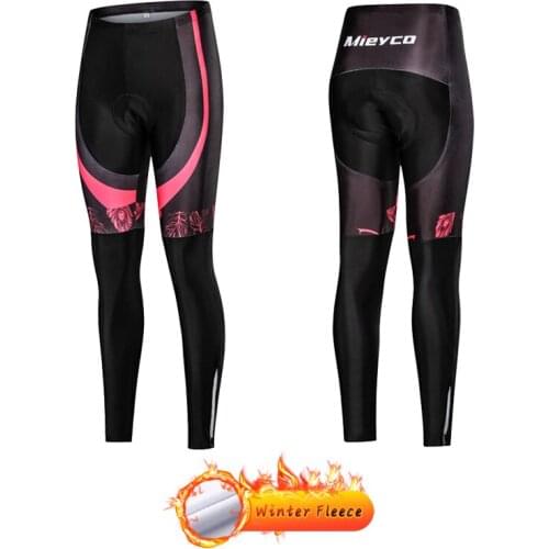 Reflective Women Cycling Pants Winter Fleece Warm Trousers 5D Gel Padded MTB Bike Pants Outdoor Sports Riding Bicicleta Tights