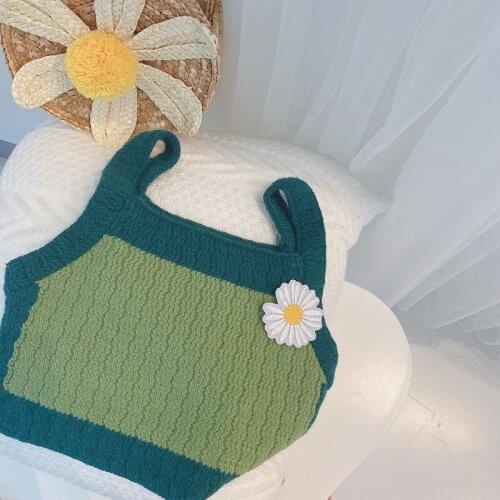 Baby Girl Knitted Vest 2020 Autumn New Panelled Little Daisy Knitted Vest for Girl 2 3 4 5 6 Y Kids Clothes Outerwear Waistcoat