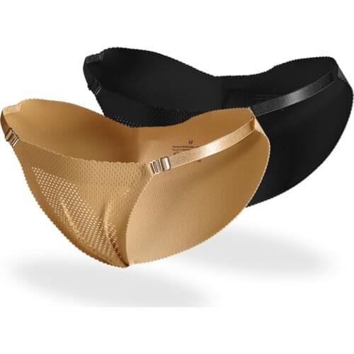 Women Sponge Padded Fake Ass Panties Hip Butt Lifter UP Underwear Bottom Push Up Adjusted Strap G-string Seamless BIkini Pants