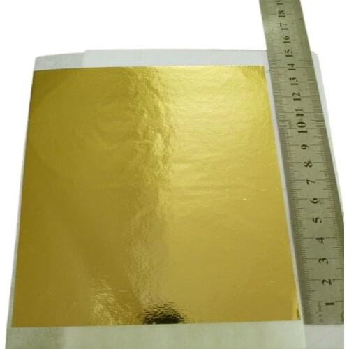 High Quality 100 sheets 13x14cm Taiwan Imitation Gold Leaf Color like 24k Gold leaf